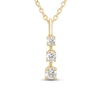 Thumbnail Image 0 of Diamond Three-Stone Dangle Necklace 1/6 ct tw Round-cut 10K Yellow Gold 18"