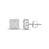 Thumbnail Image 0 of Men's Diamond Stud Earrings 1/2 ct tw Round & Baguette-cut 10K White Gold