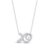 Thumbnail Image 0 of Diamond XO Necklace 1/10 ct tw Round-cut Sterling Silver 18"