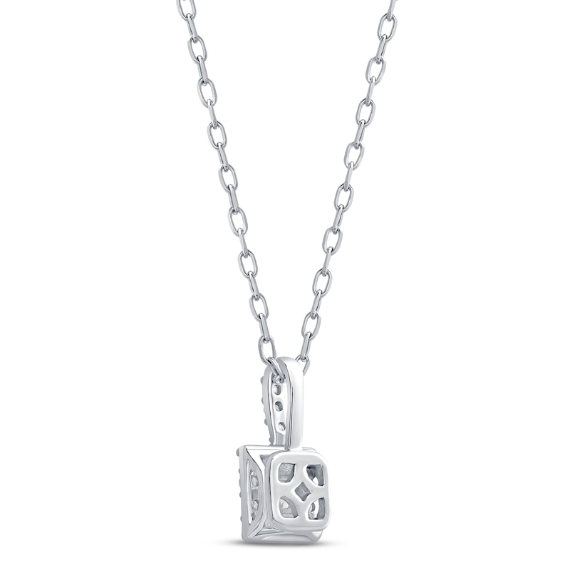Diamond Necklace 1/4 ct tw Princess & Round-cut 10K White Gold 18"