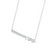 Thumbnail Image 1 of Diamond Bar Necklace 1/10 ct tw Baguette & Round-cut Sterling Silver 18"