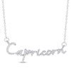 Thumbnail Image 0 of Round-Cut Diamond "Capricorn" Zodiac Necklace 1/5 ct tw Sterling Silver 18"