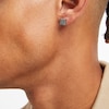 Thumbnail Image 2 of Men's Multi-Black Diamond Square Stud Earrings 1/4 ct tw 10K White Gold & Black Rhodium