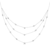 Thumbnail Image 0 of Pear-Shaped and Round-Cut Diamond Station Triple-Layer Necklace 1 ct tw 10K White Gold 16"
