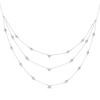 Thumbnail Image 2 of Pear-Shaped and Round-Cut Diamond Station Triple-Layer Necklace 1 ct tw 10K White Gold 16"