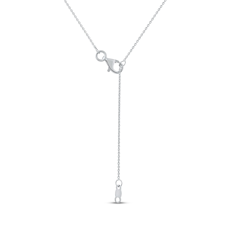 Pear-Shaped and Round-Cut Diamond Station Triple-Layer Necklace 1 ct tw 10K White Gold 16"