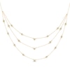 Thumbnail Image 2 of Pear-Shaped and Round-Cut Diamond Station Triple-Layer Necklace 1 ct tw 10K Yellow Gold 16"
