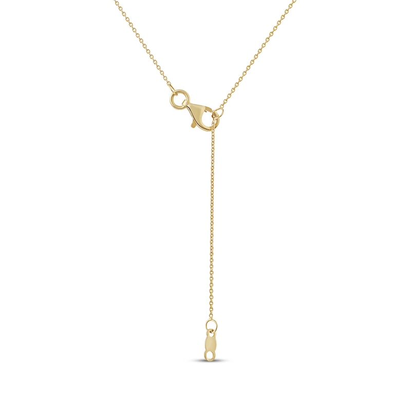 Pear-Shaped and Round-Cut Diamond Station Triple-Layer Necklace 1 ct tw 10K Yellow Gold 16"