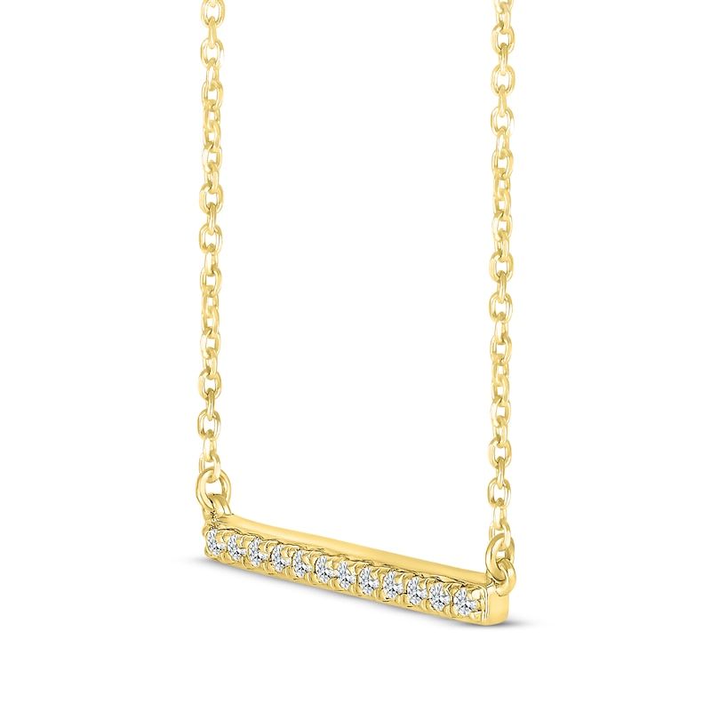 Diamond Bar Necklace 1/10 ct tw 10K Yellow Gold 18"