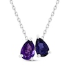 Thumbnail Image 0 of Toi et Moi Pear-Shaped Amethyst & Iolite Necklace 10K White Gold 18"