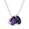 Thumbnail Image 1 of Toi et Moi Pear-Shaped Amethyst & Iolite Necklace 10K White Gold 18"