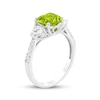 Thumbnail Image 1 of Cushion-Cut Peridot & White Lab-Created Sapphire Ring Sterling Silver