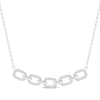 Thumbnail Image 0 of Linked Always Diamond Smile Necklace 1/2 ct tw 10K White Gold 18"
