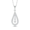 Thumbnail Image 0 of Diamond Three-Stone Teardrop Necklace 1/3 ct tw 10K White Gold 18"
