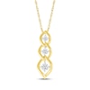 Thumbnail Image 0 of Diamond Three-Stone Link Necklace 1/3 ct tw 10K Yellow Gold 18"