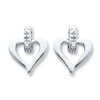 Thumbnail Image 0 of Heart Earrings Diamond Accents Sterling Silver