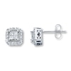 Thumbnail Image 0 of Diamond Earrings 1/4 ct tw Princess-cut 10K White Gold