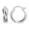 Thumbnail Image 0 of Diamond Hoop Earrings 1/4 ct tw Black & White Sterling Silver