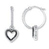 Thumbnail Image 0 of Diamond Heart Earrings 1/4 ct tw Black & White Sterling Silver