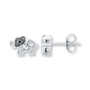 Thumbnail Image 0 of Young Teen Elephant Earrings Black Diamonds Sterling Silver