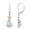 Thumbnail Image 0 of Christmas Tree Earrings Yellow & White Diamonds Sterling Silver