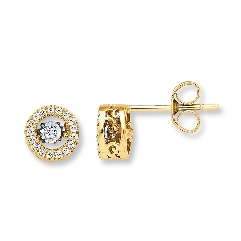 Unstoppable Love 1/6 ct tw Earrings 10K Yellow Gold