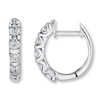 Thumbnail Image 0 of Diamond Hoop Earrings 1 ct tw Round-cut 14K White Gold