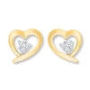 Thumbnail Image 0 of Heart Earrings 1/20 ct tw Diamonds 10K Yellow Gold