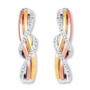 Thumbnail Image 0 of Hoop Earrings 1/10 ct tw Diamonds Sterling Silver & 10K Two-Tone Gold