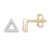 Thumbnail Image 0 of Diamond Triangle Earrings 1/10 ct tw Round-cut 10K Yellow Gold