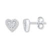 Thumbnail Image 0 of Heart Stud Earrings 1/8 ct tw Diamonds Sterling Silver