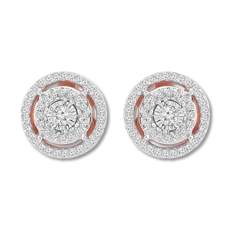 Diamond Circle Earrings 1/4 Carat tw 10K Rose Gold