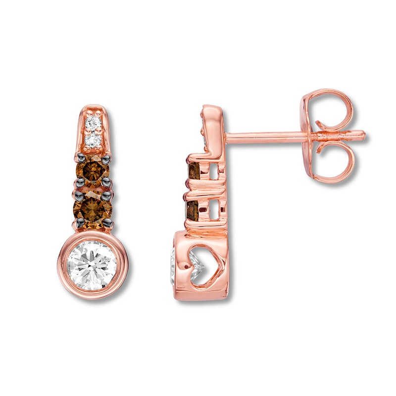 Le Vian Diamond Earrings 5/8 cttw Bezel-set 14K Strawberry Gold