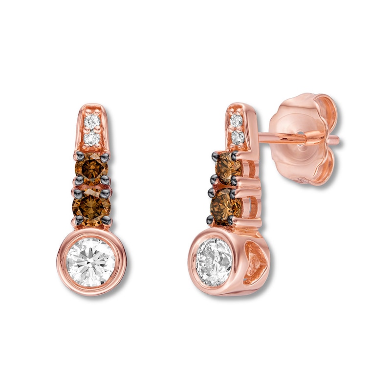 Le Vian Diamond Earrings 5/8 cttw Bezel-set 14K Strawberry Gold
