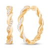 Thumbnail Image 0 of Circle of Gratitude Diamond Hoop Earrings 1/4 ct tw Round-cut 10K Yellow Gold