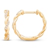 Thumbnail Image 1 of Circle of Gratitude Diamond Hoop Earrings 1/4 ct tw Round-cut 10K Yellow Gold