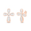 Thumbnail Image 0 of Diamond Cross Earrings 1/8 ct tw Round-cut 10K Rose Gold