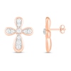 Thumbnail Image 1 of Diamond Cross Earrings 1/8 ct tw Round-cut 10K Rose Gold