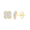 Thumbnail Image 0 of Diamond Clover Earrings 1/3 ct tw Round & Baguette 10K Yellow Gold