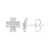 Thumbnail Image 0 of Diamond Clover Earrings 1/5 ct tw Round & Baguette Sterling Silver