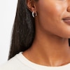 Thumbnail Image 2 of Diamond Hoop Earrings 1/2 ct tw Round-Cut 10K White Gold