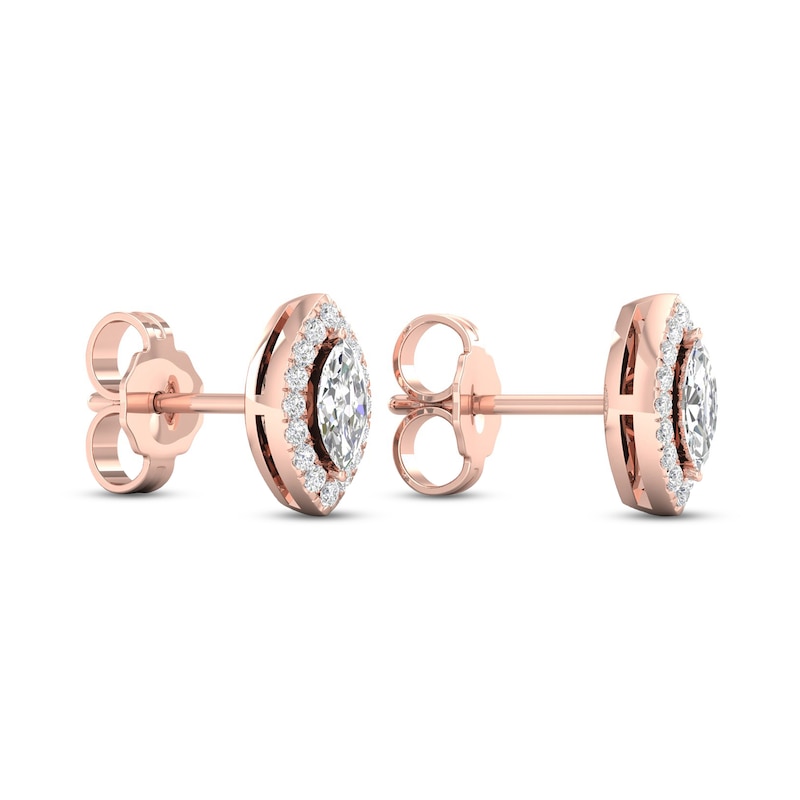 Diamond Earrings 1/3 ct tw Marquise & Round-Cut 10K Rose Gold