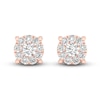 Thumbnail Image 0 of Diamond Halo Stud Earrings 1/4 ct tw Round-Cut 10K Rose Gold