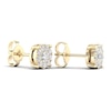 Thumbnail Image 3 of Diamond Halo Stud Earrings 1/2 ct tw Round-Cut 10K Yellow Gold