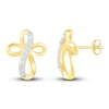 Thumbnail Image 1 of Diamond Cross Earrings 1/8 ct tw 10K Yellow Gold