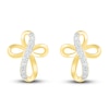 Thumbnail Image 2 of Diamond Cross Earrings 1/8 ct tw 10K Yellow Gold