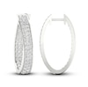Thumbnail Image 1 of Diamond In-and-Out Hoop Earrings 3 ct tw Round-Cut 14K White Gold