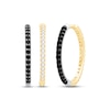 Thumbnail Image 0 of White & Black Diamond Reversible Hoop Earrings 1/2 ct tw Round-cut 10K Two-Tone Gold