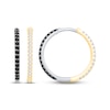 Thumbnail Image 1 of White & Black Diamond Reversible Hoop Earrings 1/2 ct tw Round-cut 10K Two-Tone Gold