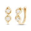 Thumbnail Image 0 of Diamond Huggie Hoop Earrings 1/4 ct tw Princess-cut 10K Yellow Gold